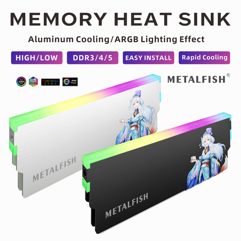 Ddr3 8Gb - METALFISH DRAM Soğutucu 5 V-3PIN ARGB