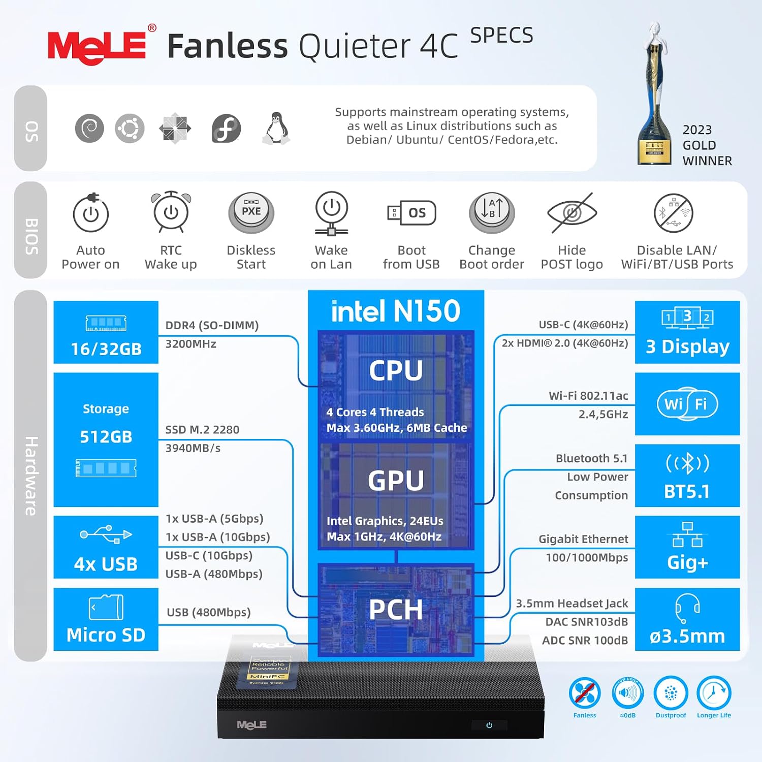 MeLE Quieter4C N150 Fansız Min - Ddr4 Desktop Ram incelemesi ve fiyatı